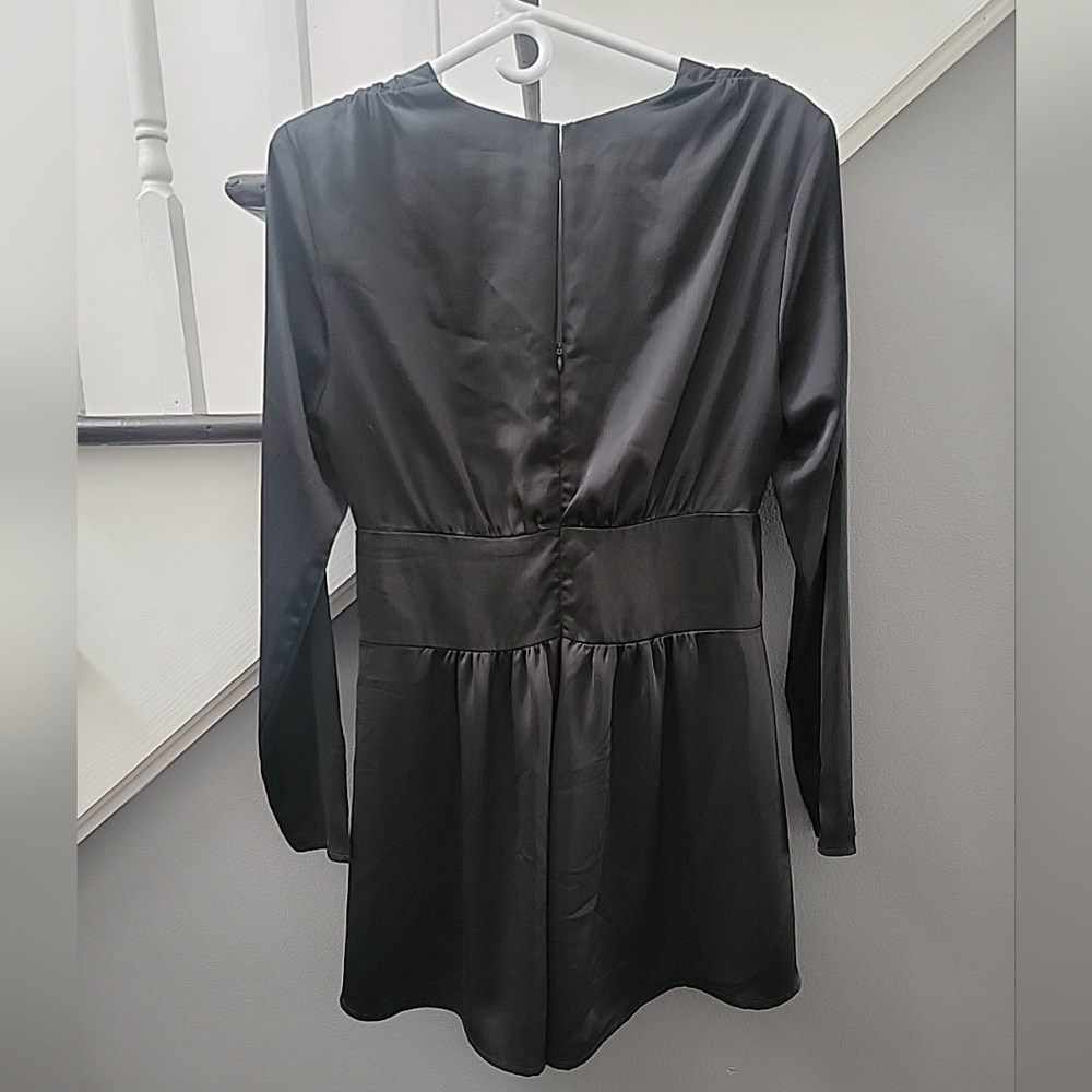 ASTR The Label Friday Satin Black  Romper Sz Small Dressy Classy - Picture 5 of 6